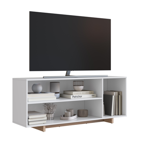RACK CON 2 ESPACIOS + PUERTA PARA TV DE 50' BLANCO NOMAD EMOVELL-1
