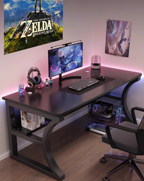 ESCRITORIO GAMER METAL NEGRO -1
