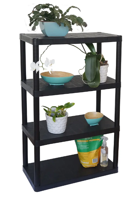 ESTANTE MODULAR PLÁSTICO 4 NIVELES NEGRO -1
