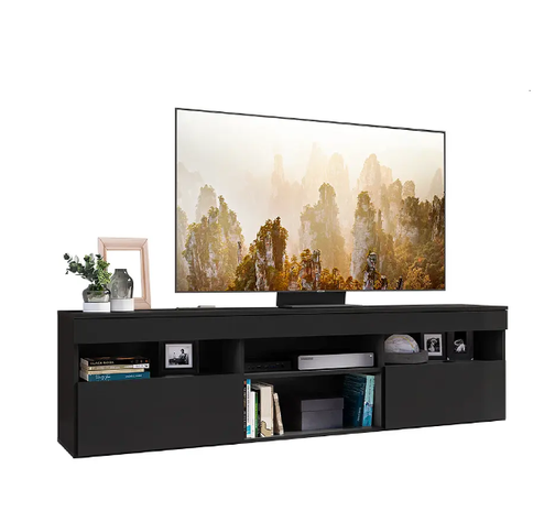 RACK PARIS CON 2 PUERTAS NEGRO -3