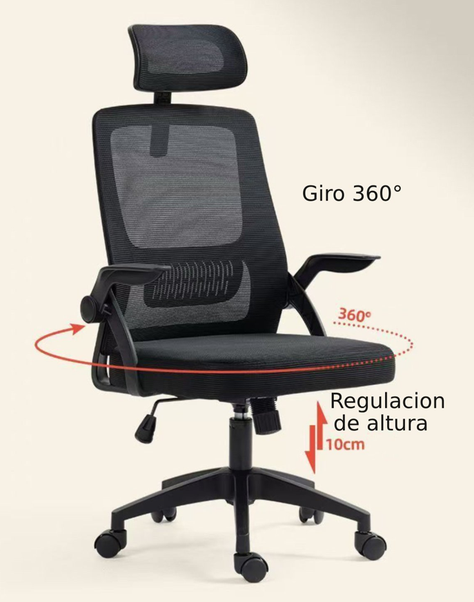 SILLA ERGONOMICA NEGRA 24 HRS-2