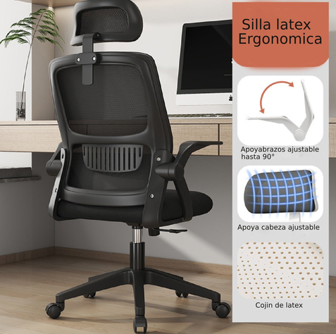 SILLA ERGONOMICA NEGRA 24 HRS-6