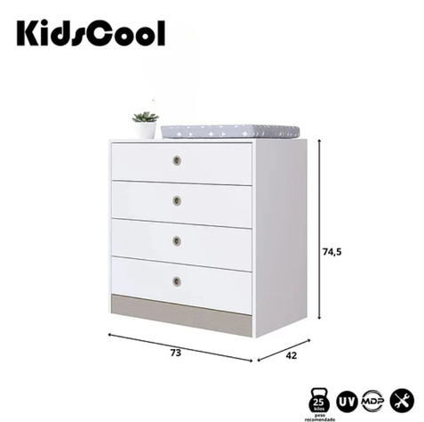 COMODA INFANTIL 4 CAJONES AMORE-4