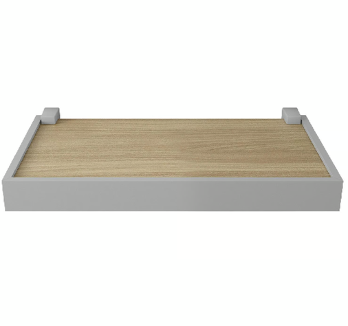 REPISA RECTA DUETTO ROBLE MIEL CON SOPORTE Y BORDA GRIS-0