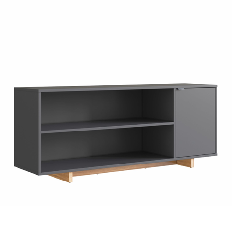 RACK CON 2 ESPACIOS + PUERTA PARA TV DE 50' GRIS NOMAD EMOVELL-0