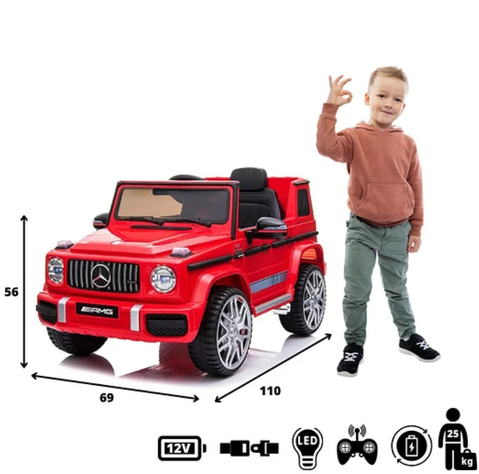 AUTO A BATERIA JEEP MERCEDES G63 ROJO-3