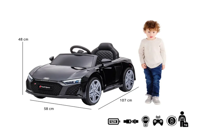 AUDI R8 SPYDER BATERIA NEGRO-6