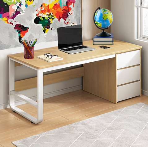 ESCRITORIO EJECUTIVO METAL BEIGE BLANCO-5