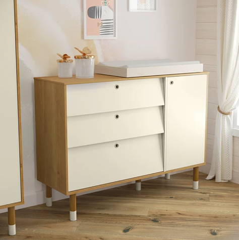 COMODA CON PUERTA GOLD BEIGE/ECO WOOD-4