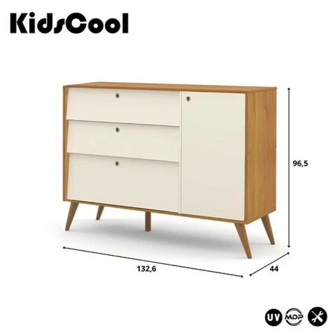 COMODA CON PUERTA GOLD BEIGE/ECO WOOD-6