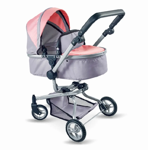 COCHE CUNA JUGUETE PARA MUÑECAS ROSADO KIDSCOOL-0