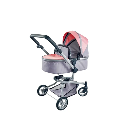 COCHE CUNA JUGUETE PARA MUÑECAS ROSADO KIDSCOOL-1
