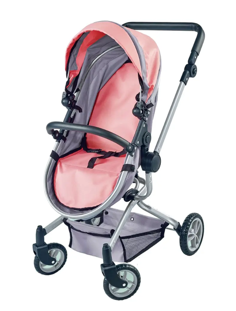 COCHE CUNA JUGUETE PARA MUÑECAS ROSADO KIDSCOOL-7