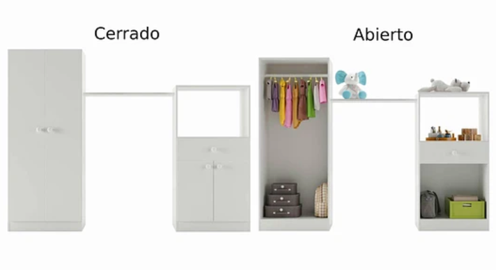COMBO CUNA + COMODA + CLOSET BLANCO BRILLO-2