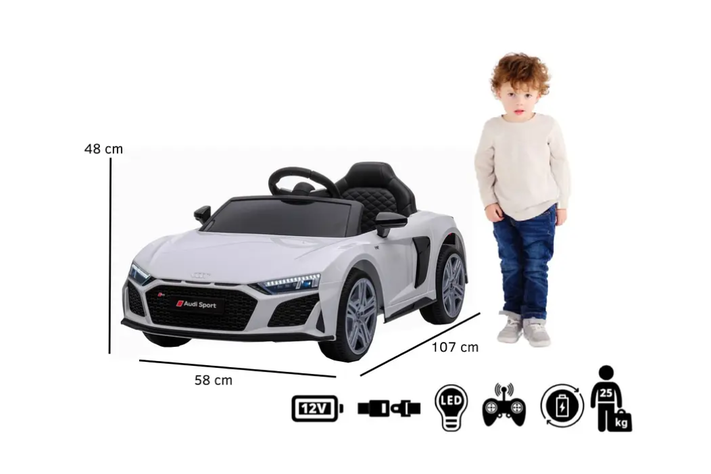 AUDI R8 SPYDER BATERIA BLANCO-5