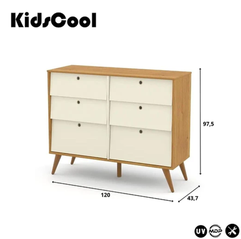 COMODA 6 CAJONES GOLD BEIGE/ECO WOOD-5