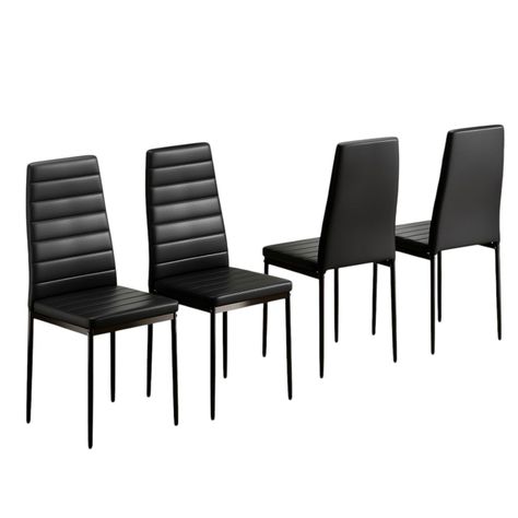 Pack 4 Sillas De Comedor Negras Line-0