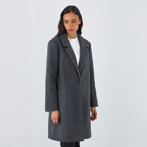 Abrigo Lanilla Melange Gris Mujer Raindoor-1