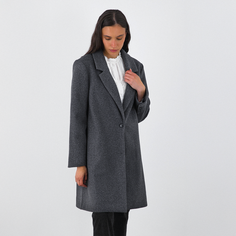 Abrigo Lanilla Melange Gris Mujer Raindoor-3