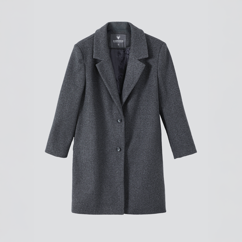 Abrigo Lanilla Melange Gris Mujer Raindoor-5