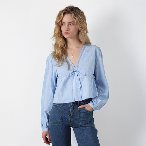 Blusa Bordado Langostas Azul Mujer Raindoor-0
