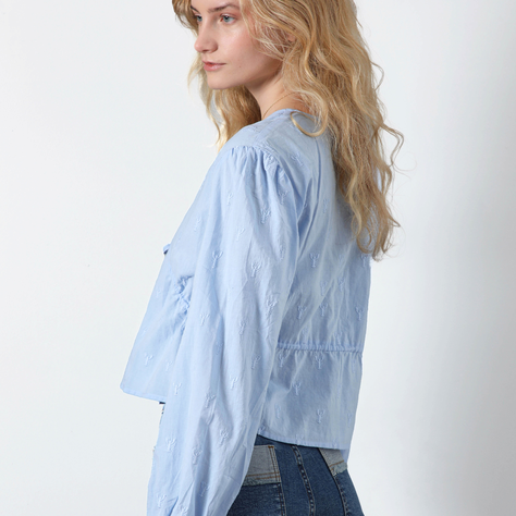 Blusa Bordado Langostas Azul Mujer Raindoor-1