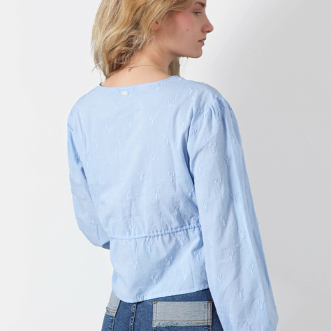 Blusa Bordado Langostas Azul Mujer Raindoor-3