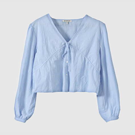 Blusa Bordado Langostas Azul Mujer Raindoor-4