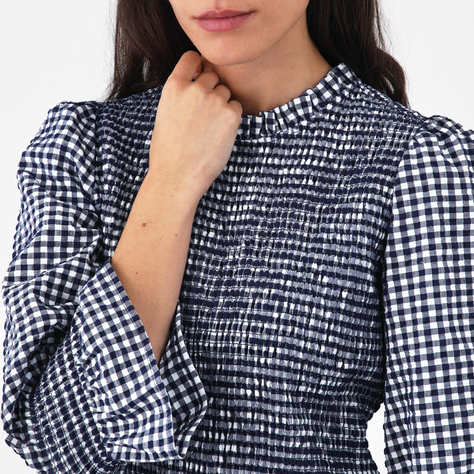 Blusa Panal Vichy Azul Mujer Raindoor-2
