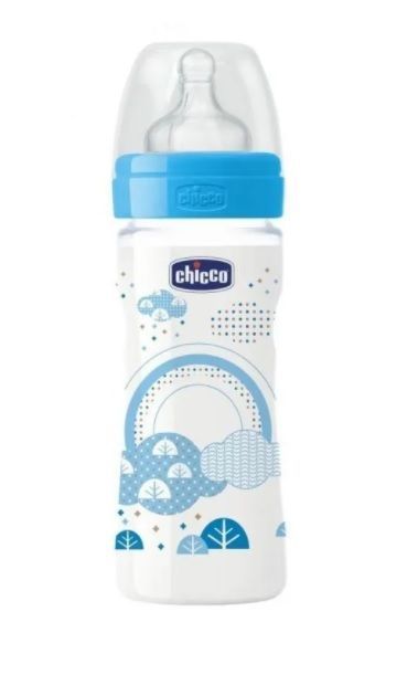 Mamadera Chicco Well Being 250ml 2m+  Celeste-0