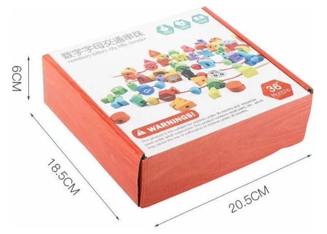  Cuentas De Madera Letras Ciudad Con Enhebrador Montessori-4