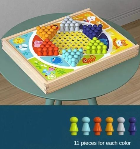Damas Chinas Tablero Juego De Madera 4 Y Mas Juegos En 1-2