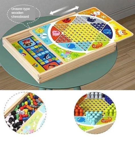 Damas Chinas Tablero Juego De Madera 4 Y Mas Juegos En 1-5