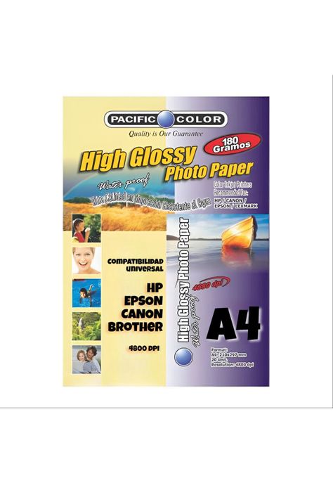 Papel Fotográfico Premium 180g HD Waterproof -100 Hojas - A4-0