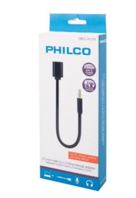 Adaptador de Audio de 3.5 mm a 2 salidas 3.5 mm Audio y Mic-2