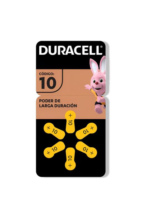 Pila Duracell 10 Auditiva Pack de 6U - 1.45V Larga duración-0