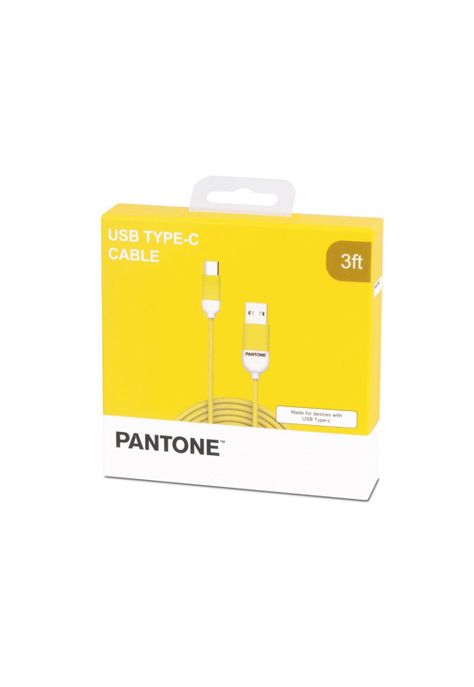 Cable De Datos Type-C Reforzado Pantone Android Auto Yellow-0
