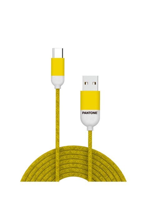 Cable De Datos Type-C Reforzado Pantone Android Auto Yellow-2