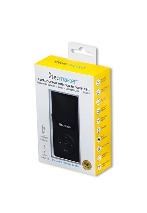 Reproductor MP3 16GB Bluetooth 5.0 Tecmaster TM-300523 Negro-2