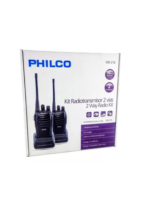 KIT de 2 Radio Transmisores Philco Walkie Talkie 16KM MD-216-6