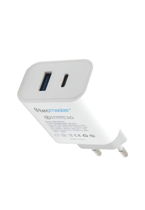 Cargador USB-C Power Delivery 20W + USB Quick Charge 3.0 20W-4