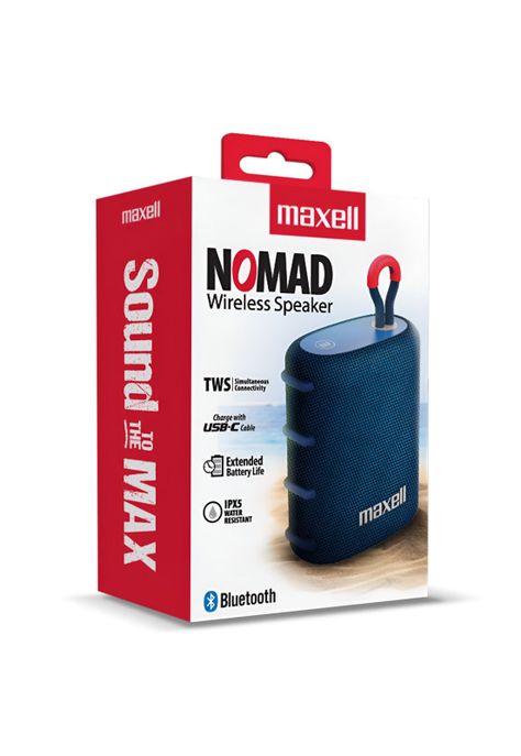 Parlante Portatil Maxell Water Resistant IPX5 Nomad Navy 5W-2