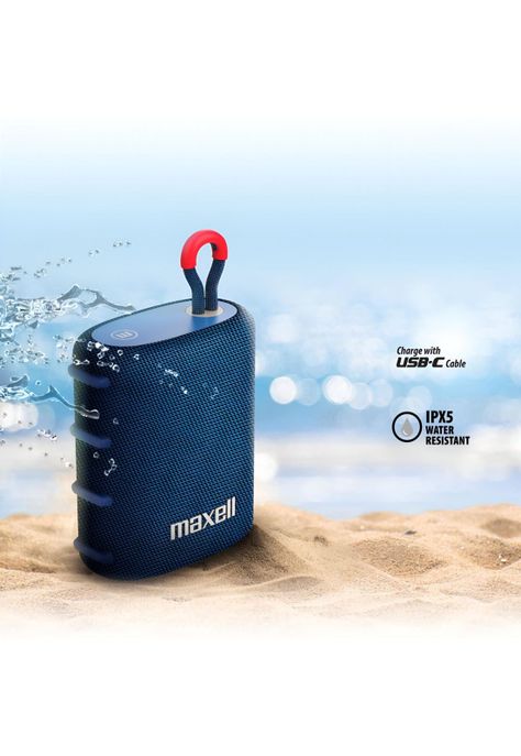 Parlante Portatil Maxell Water Resistant IPX5 Nomad Navy 5W-4