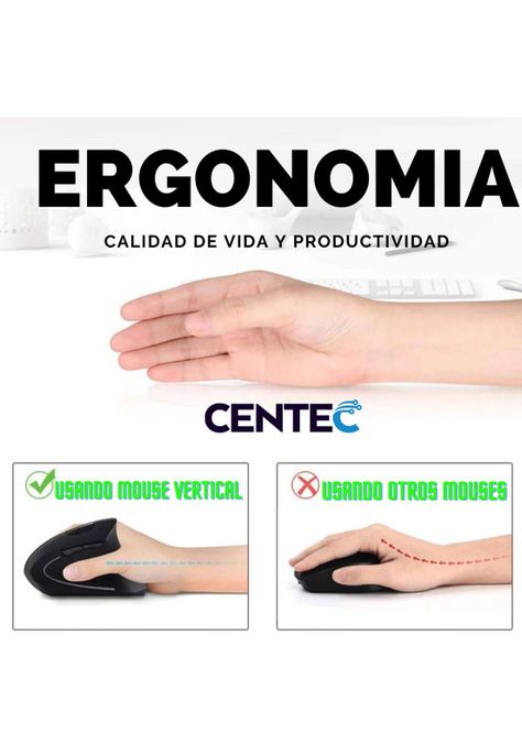 Mouse Vertical Inalámbrico Ergonómico Recargable 2.4 Ghz Pro-4