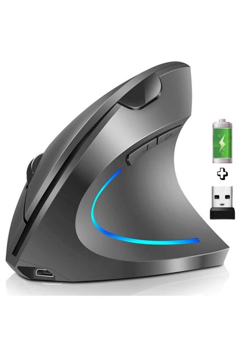 Mouse Vertical Inalámbrico Ergonómico Recargable 2.4 Ghz Pro-5