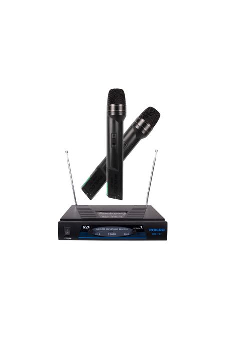 Pack de 2 Micrófonos Inalámbricos VHF PRO WM-787 Audio HD-3