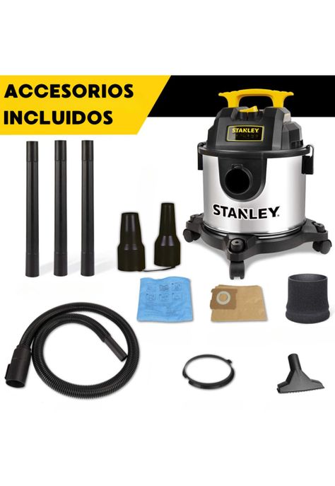 Aspiradora y Sopladora Stanley Inox 15LT 1300W Seco y Húmedo-1