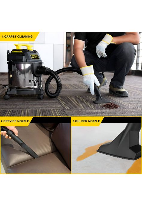 Aspiradora y Sopladora Stanley Inox 15LT 1300W Seco y Húmedo-4