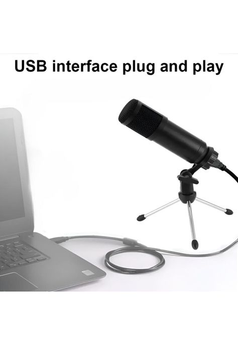 Micrófono Streaming USB Condensador de Estudio C/ Trípode-1