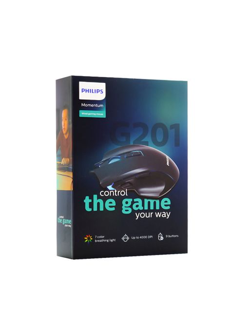 Mouse para Gamers Philips G201 Full RGB 4000 DPI - 9 Botones-5
